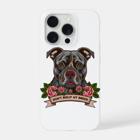 ピットブル愛の父　私の犬をいじめないで　レスキュー iPhoneケース (裏面)