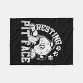 ピットブル愛犬家レスティングピット顔ピットブル フリースブランケット (正面(横))