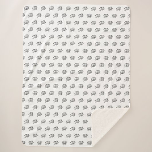 ピットブル手描きフォトドッグ動物愛好家 シェルパブランケット (正面)