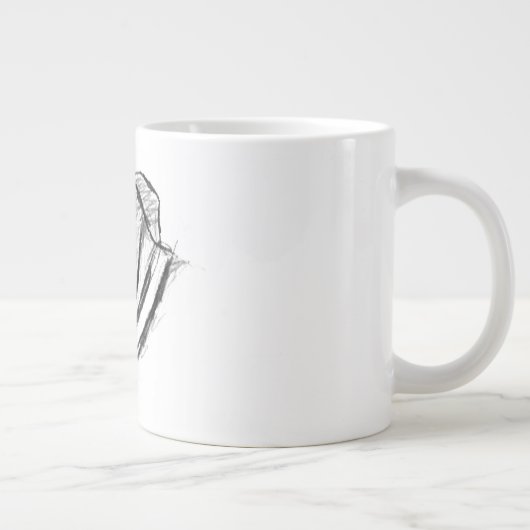 ピットブル手描きフォトドッグ動物愛好家 ジャンボコーヒーマグカップ (右)