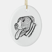 ピットブル手描きフォトドッグ動物愛好家 セラミックオーナメント (右)