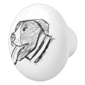 ピットブル手描きフォトドッグ動物愛好家 セラミックノブ (右)