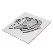 ピットブル手描きフォトドッグ動物愛好家 タイル (側面)