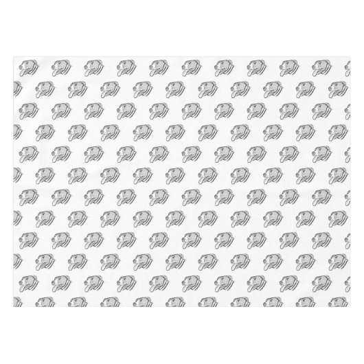 ピットブル手描きフォトドッグ動物愛好家 テーブルクロス (正面(横))