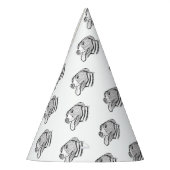 ピットブル手描きフォトドッグ動物愛好家 パーティーハット (左)