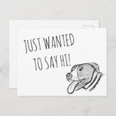 ピットブル手描きフォトドッグ動物愛好家 ポストカード (正面/裏面)