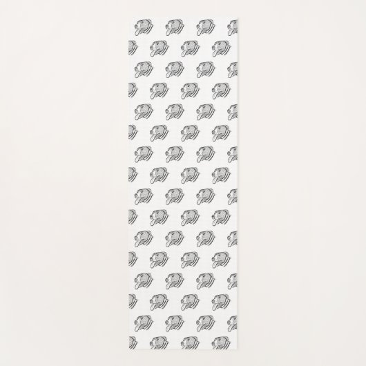 ピットブル手描きフォトドッグ動物愛好家 ヨガマット (正面)