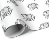 ピットブル手描きフォトドッグ動物愛好家 ラッピングペーパー (ロールコーナー)