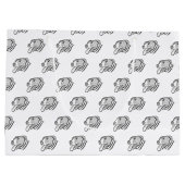 ピットブル手描きフォトドッグ動物愛好家 ラージペーパーバッグ (裏面)