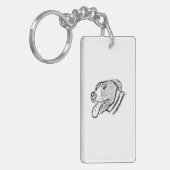 ピットブル手描き写真犬動物愛好家ポスター キーホルダー (正面左)