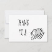 ピットブル手描き写真犬動物愛好家ポスター サンキューカード (正面)