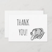 ピットブル手描き写真犬動物愛好家ポスター サンキューカード (正面/裏面)