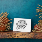 ピットブル手描き写真犬動物愛好家ポスター フォトプラーク (側面)