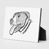 ピットブル手描き写真犬動物愛好家ポスター フォトプラーク (側面)