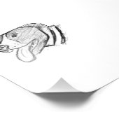 ピットブル手描き写真犬動物愛好家ポスター フォトプリント            (角)