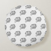 ピットブル手描き写真犬動物愛好家ポスター ラウンドクッション (裏面)