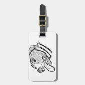 ピットブル手描き写真犬動物愛好家ポスター ラゲッジタグ (正面縦)