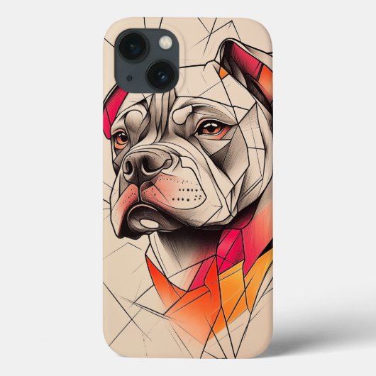 ピットブル抽象芸術ポートレート Case-Mate iPhoneケース (裏面)