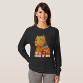 ピットブル犬とコイカープタトゥー私はArの仕事 Tシャツ (正面フル)