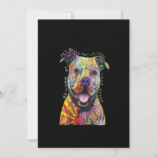 ピットブル犬に気をつけて、彼らはあなたのハートを盗む。 サンキューカード