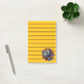 ピットブル犬のひまわり鮮やかに囲まれ ポストイット (オフィス)