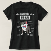 ピットブル犬の恋人の解剖学 Tシャツ (デザイン正面)