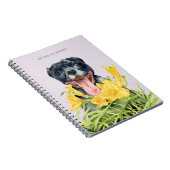 ピットブル犬の花園の水彩画|は名前を加えます ノートブック (右側)