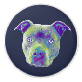 ピットブル犬の陶磁器の引出しのノブの引き セラミックノブ (正面)