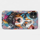 ピットブル犬の顔像 Case-Mate iPhoneケース (裏面(横))