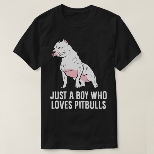 ピットブル犬を愛する少年 Tシャツ (デザイン正面)