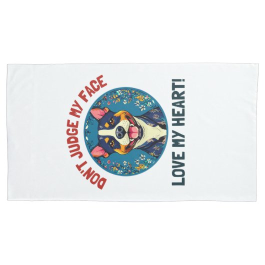 ピットブル犬ピローケース 枕カバー (正面左)