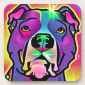 ピットブル犬ポップアート コースター (正面)
