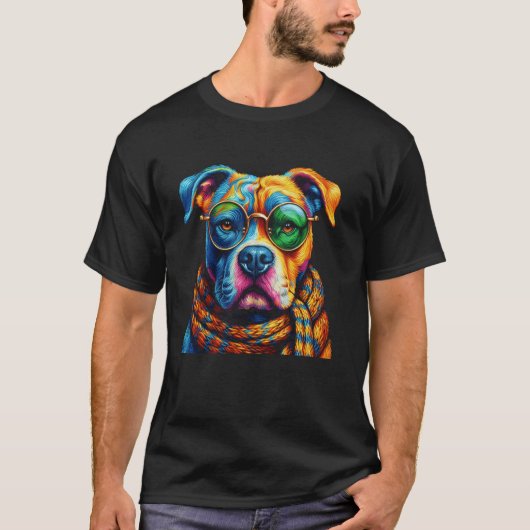 ピットブル犬愛好家のためのピットブル肖像画 Tシャツ (正面)