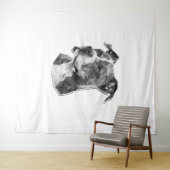 ピットブル犬顔 タペストリー (インサイチュ(横))