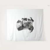 ピットブル犬顔 タペストリー (正面(横))