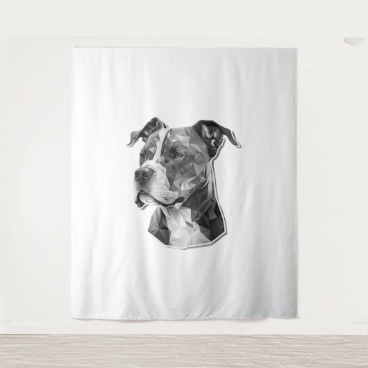 ピットブル犬顔 タペストリー (正面)