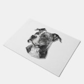 ピットブル犬顔 ドアマット (アングル)