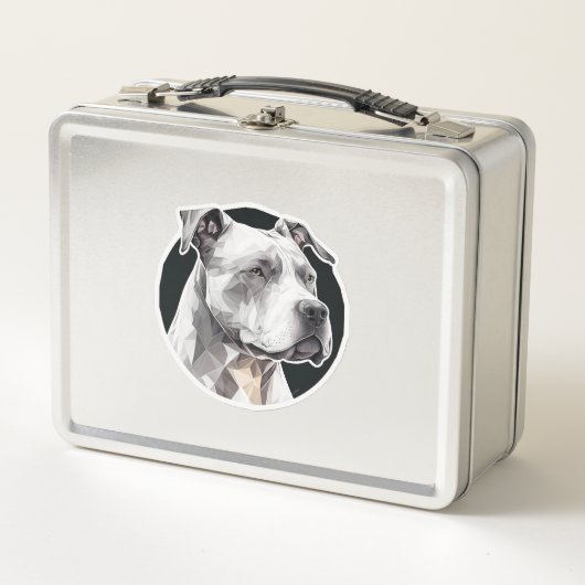 ピットブル犬顔 メタルランチボックス (正面)