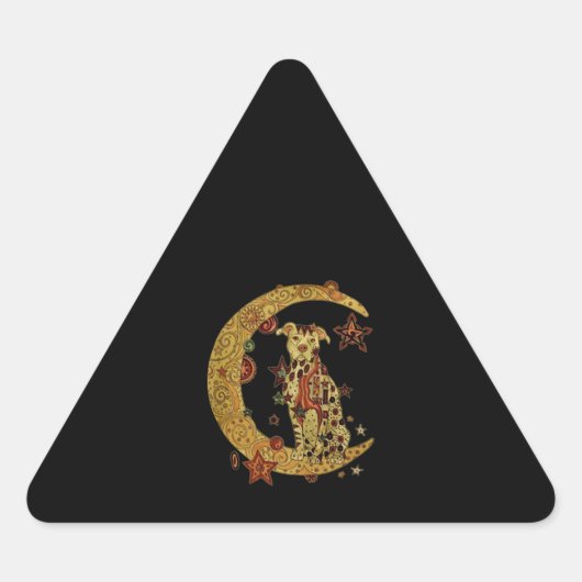 ピットブル犬 三角形シール (正面)