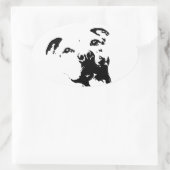 ピットブル犬 楕円形シール (バッグ)