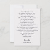 ピットブル白人記念詩名前をカスタムする悔やみや弔慰 サンキューカード (裏面)