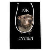 ピットブル着用フード付きスウェットシャツ抱き枕 ミディアムペーパーバッグ (正面)