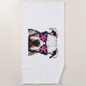 ピットブル着用ユニオンジャックサングラス ビーチタオル (正面)