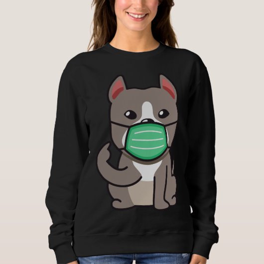 ピットブル着用顔マスク スウェットシャツ (正面)