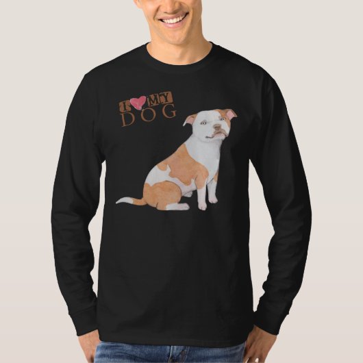 ピットブル私は私の犬を愛 Tシャツ (正面)
