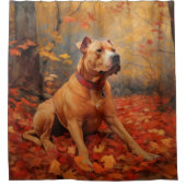 ピットブル紅葉秋インスパイア シャワーカーテン (正面)