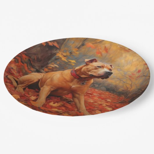 ピットブル紅葉秋インスパイア ペーパープレート (アングル)