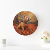 ピットブル紅葉秋インスパイア ラージ壁時計 (ホーム)