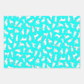 ピットブル紙吹雪 – ホットピンク、ターコイズ、グレー ラッピングペーパーシート (正面3)