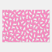 ピットブル紙吹雪 – ホットピンク、ターコイズ、グレー ラッピングペーパーシート (正面)